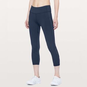 Lululemon Pace Rival Crop 22” True Navy Leggings Size 4